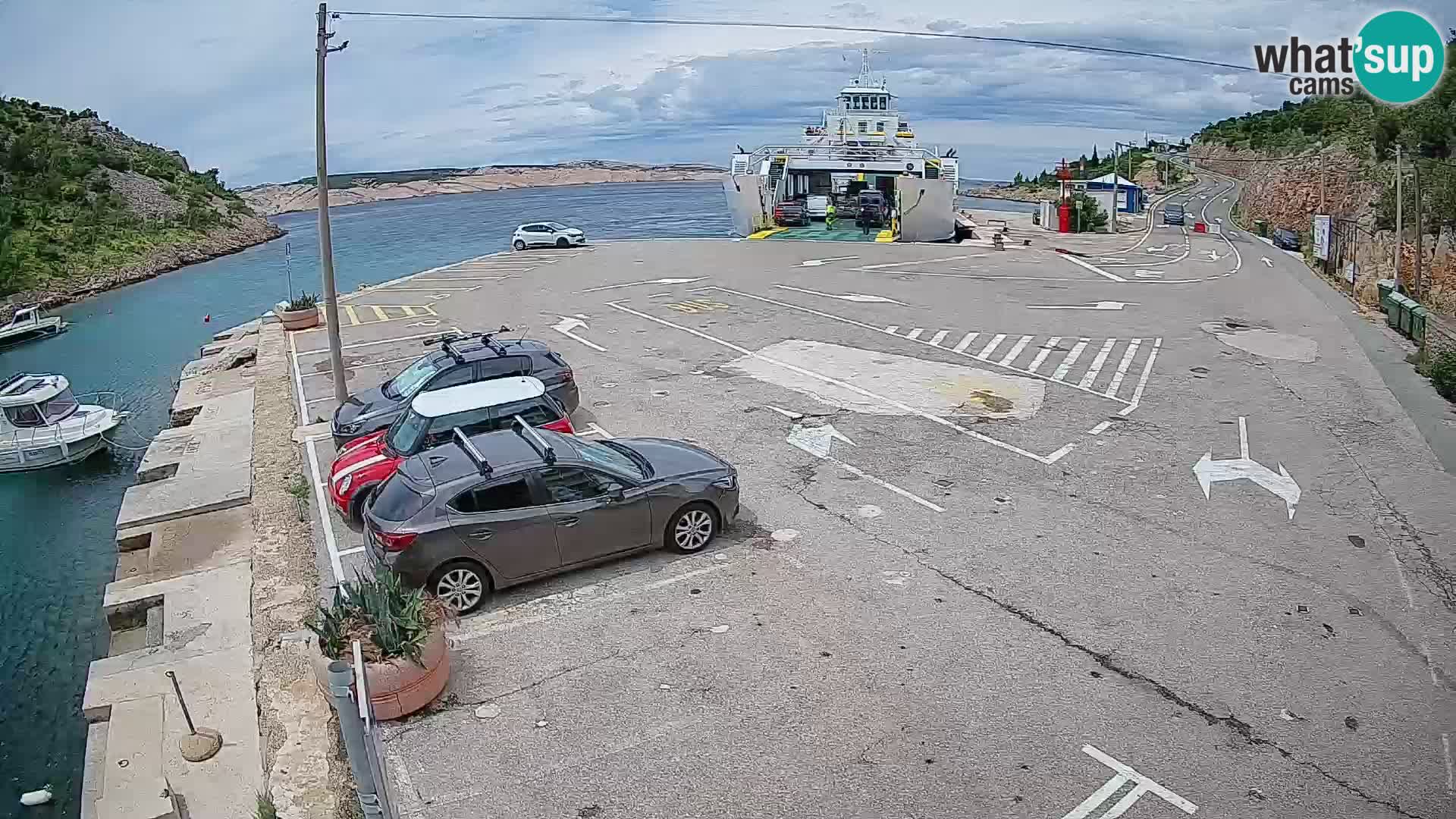 Webcam Prizna ferry port to Pag island