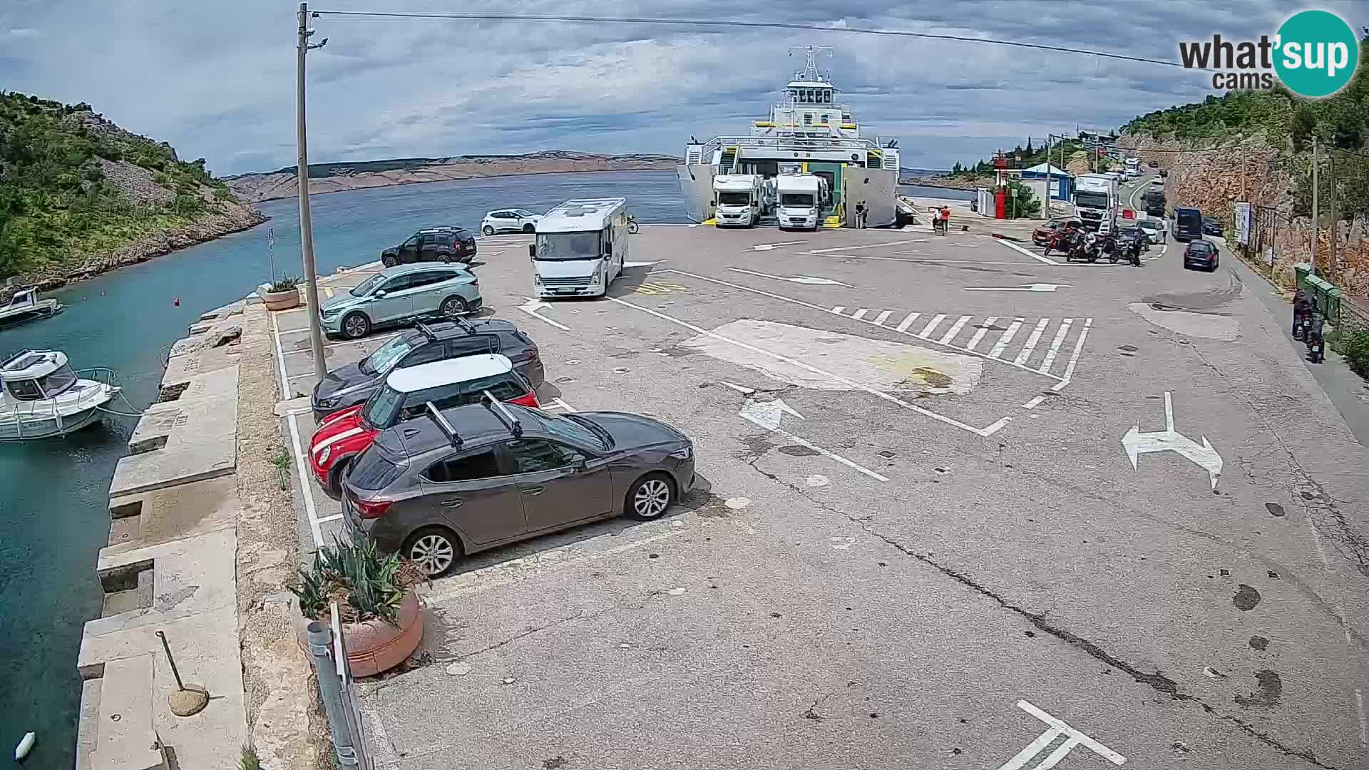 Webcam port de ferry de Prizna – vers l’île de Pag