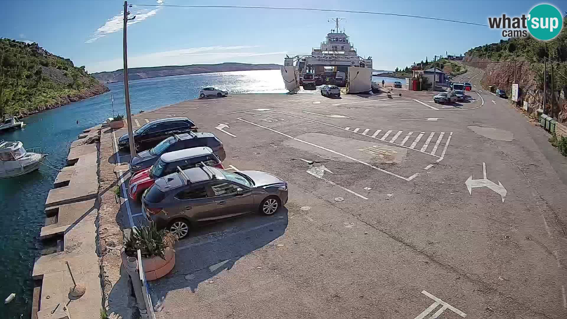 Webcam Prizna ferry port to Pag island