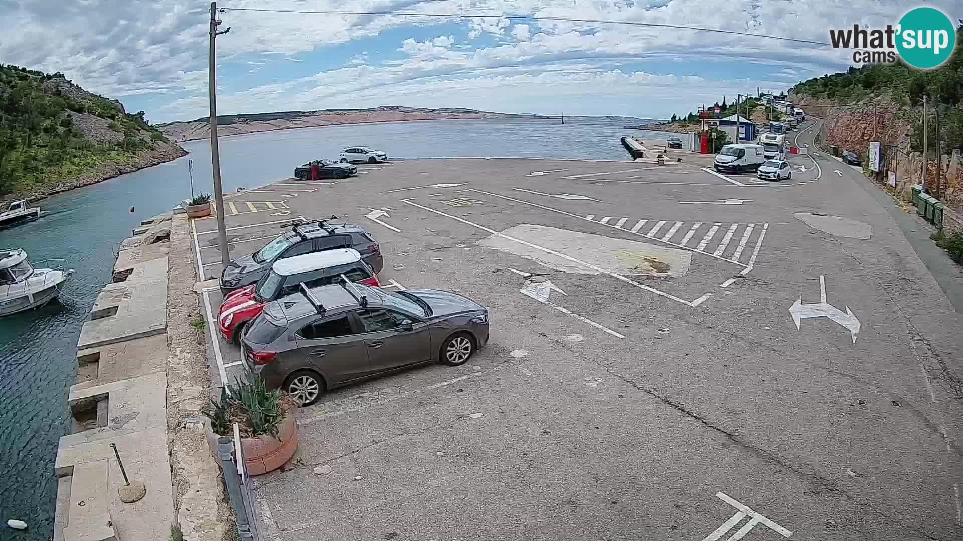 Webcam Prizna ferry port to Pag island