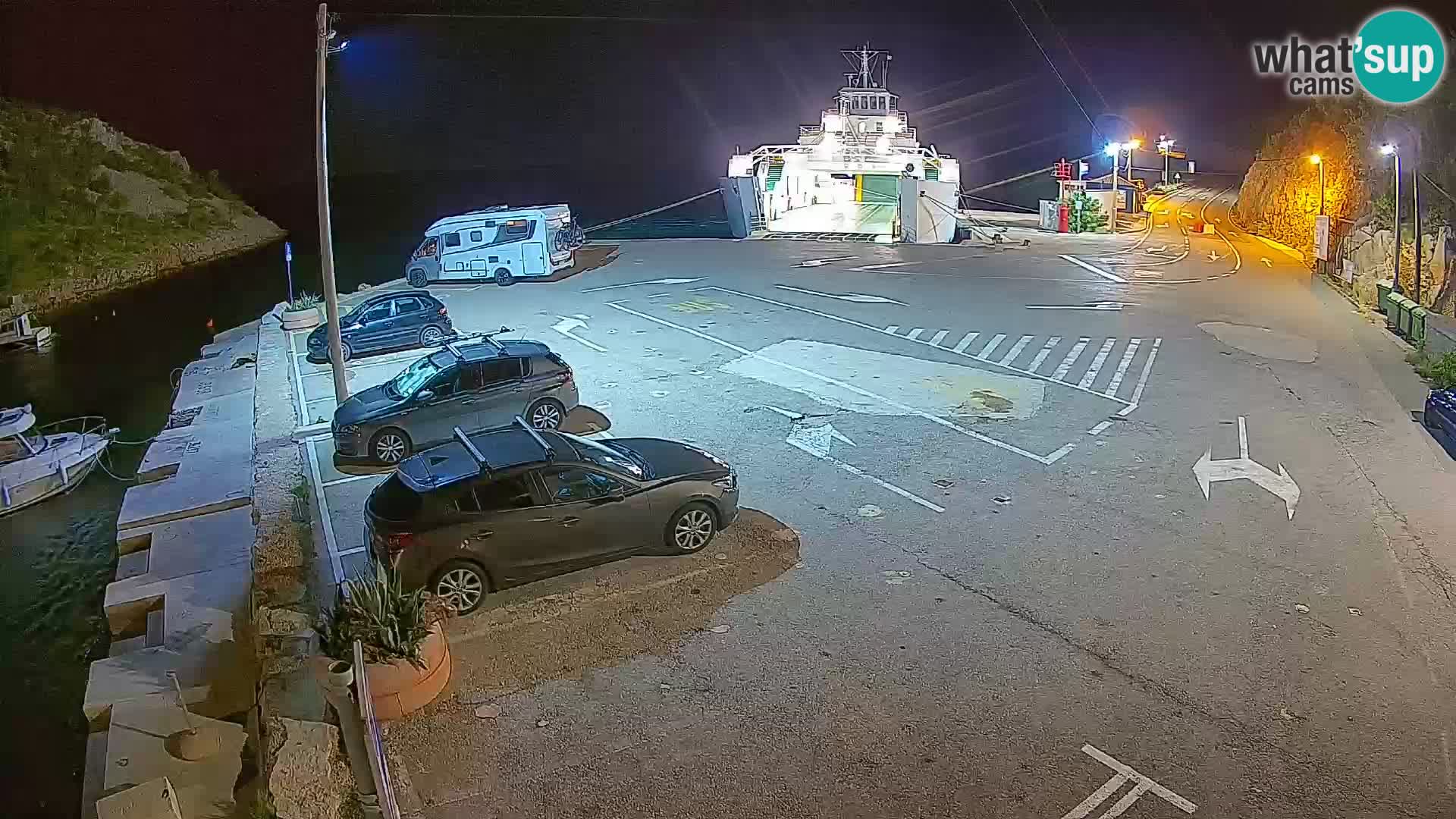 Webcam port de ferry de Prizna – vers l’île de Pag