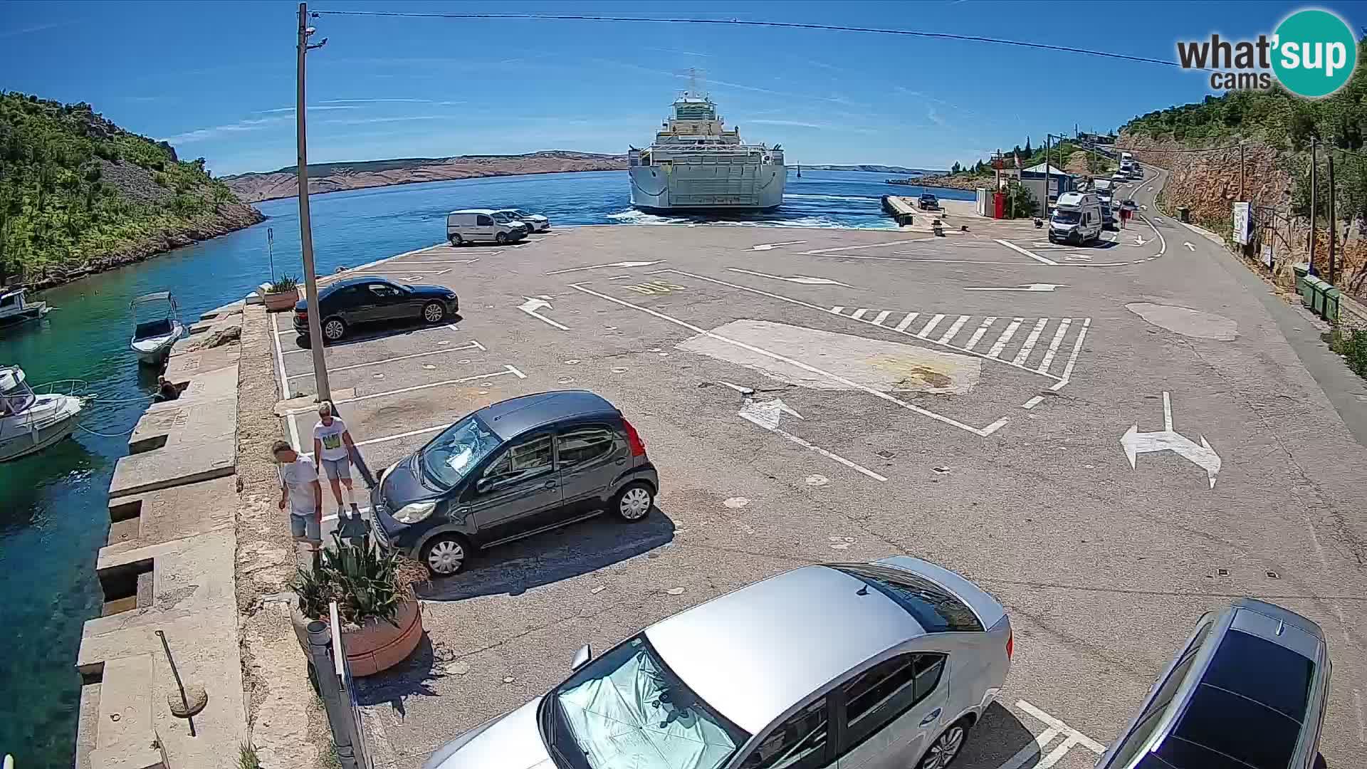 Webcam Prizna ferry port to Pag island