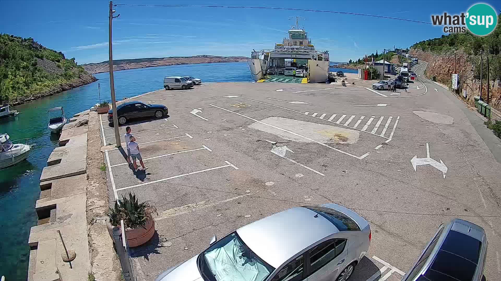 Webcam Prizna ferry port to Pag island