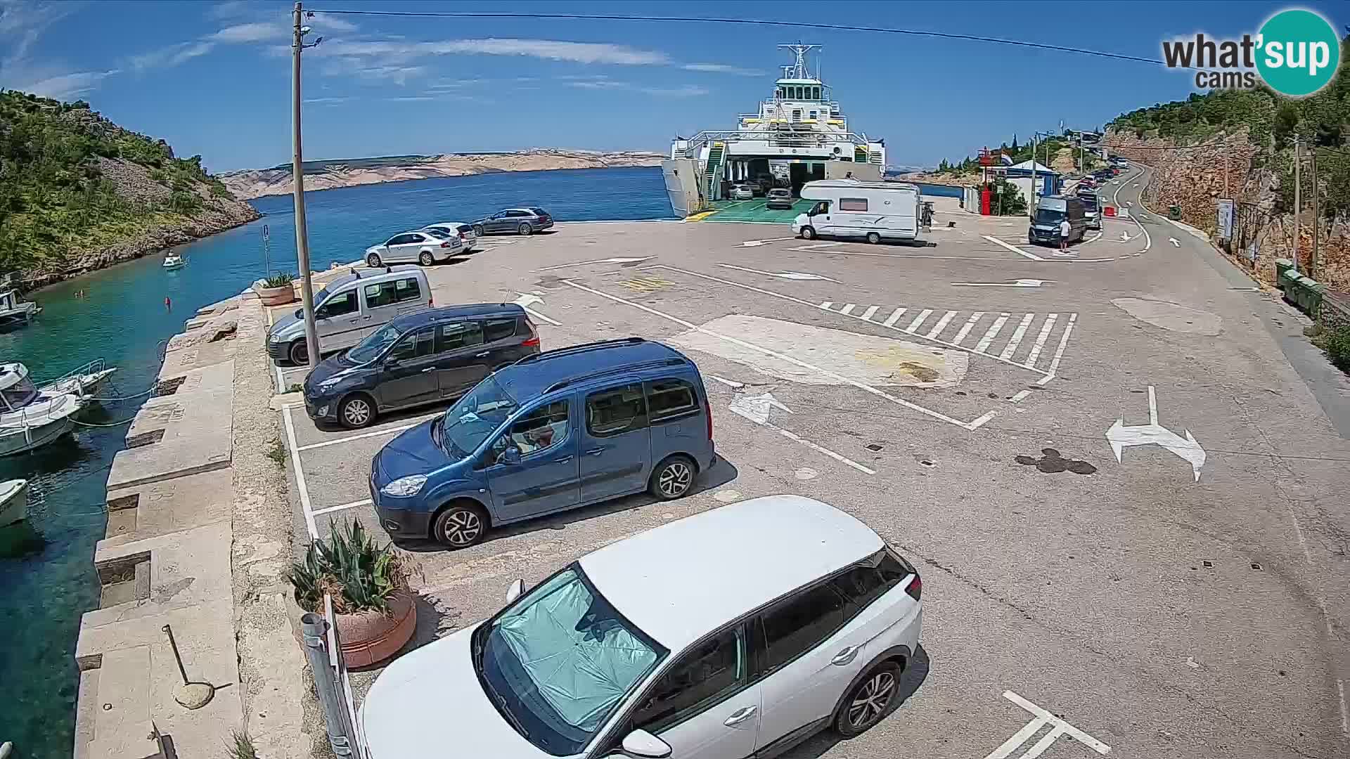 Webcam Fährhafen Prizna – zur Insel Pag