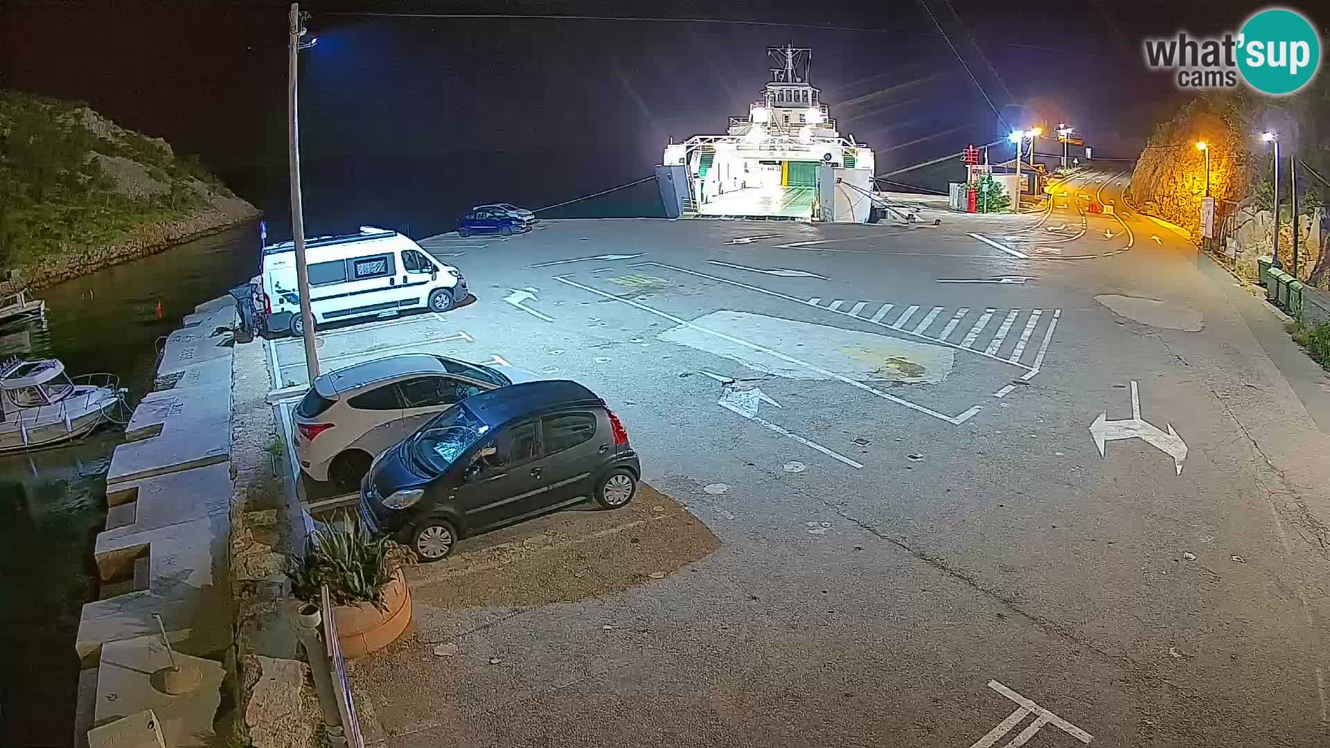 Webcam port de ferry de Prizna – vers l’île de Pag