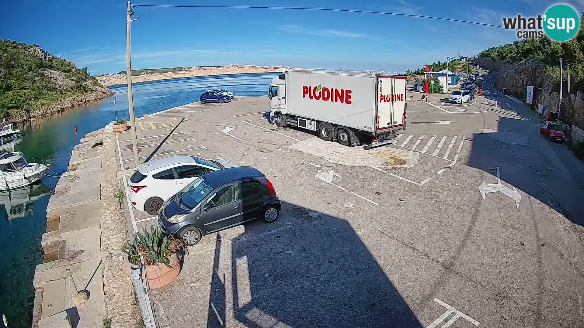 Webcam port de ferry de Prizna – vers l’île de Pag