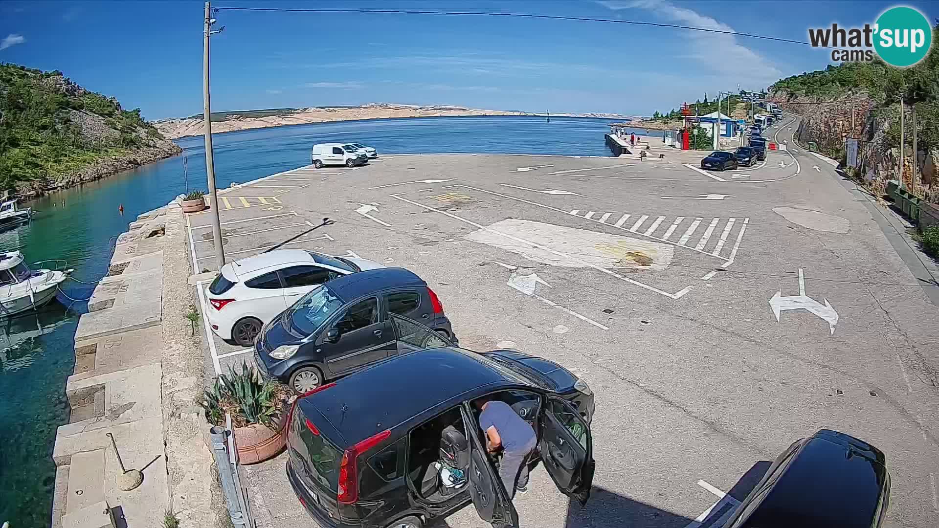 Webcam port de ferry de Prizna – vers l’île de Pag