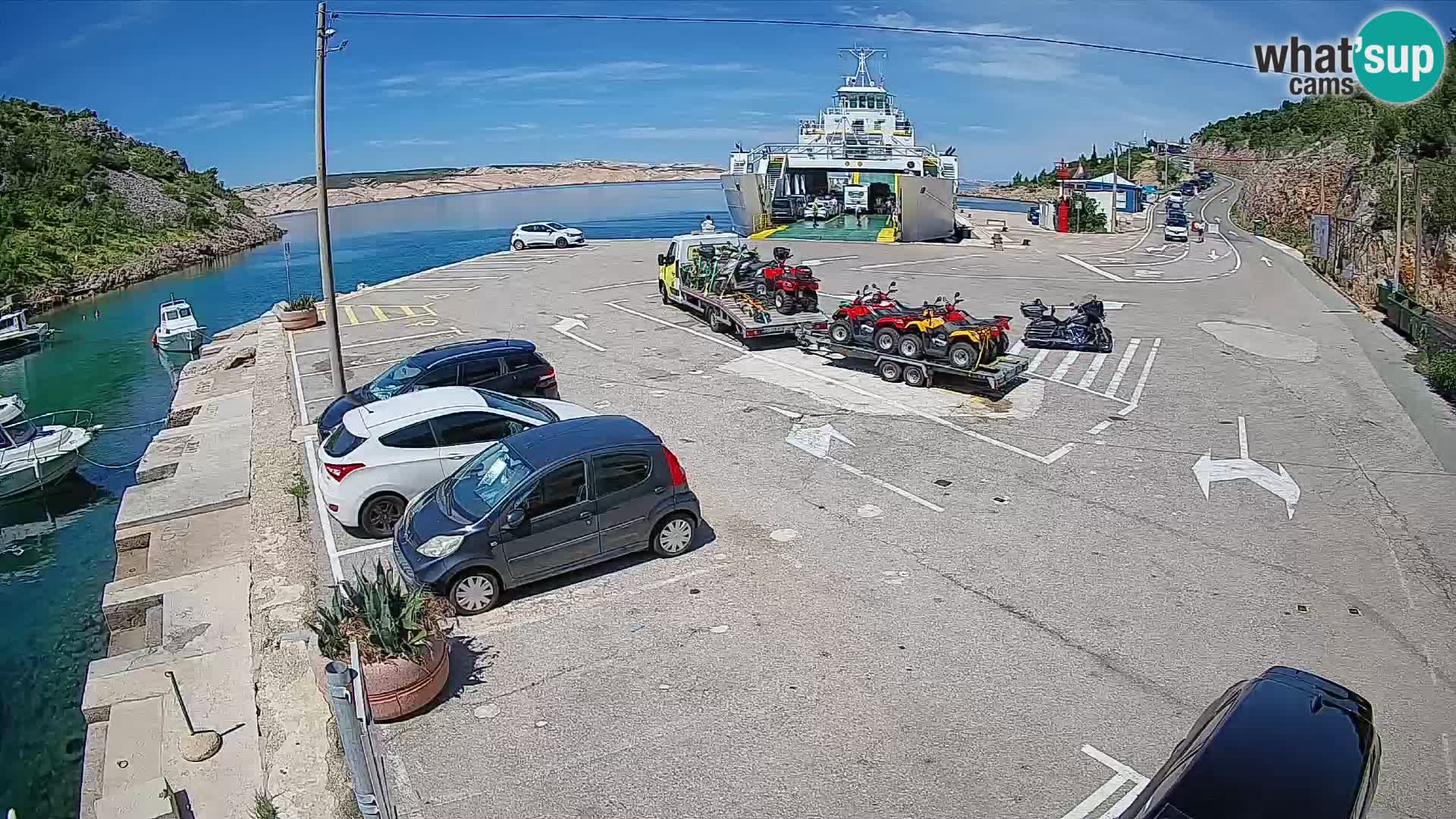 Webcam Fährhafen Prizna – zur Insel Pag