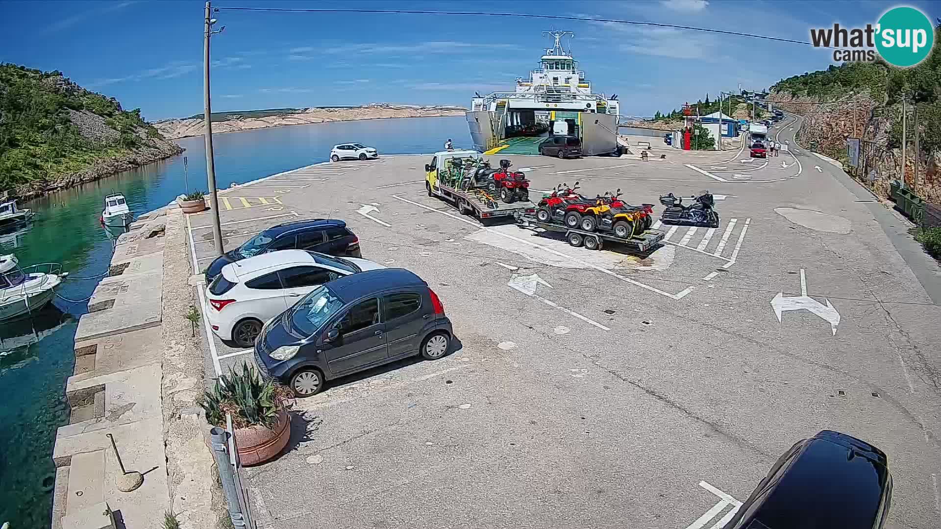 Webcam port de ferry de Prizna – vers l’île de Pag