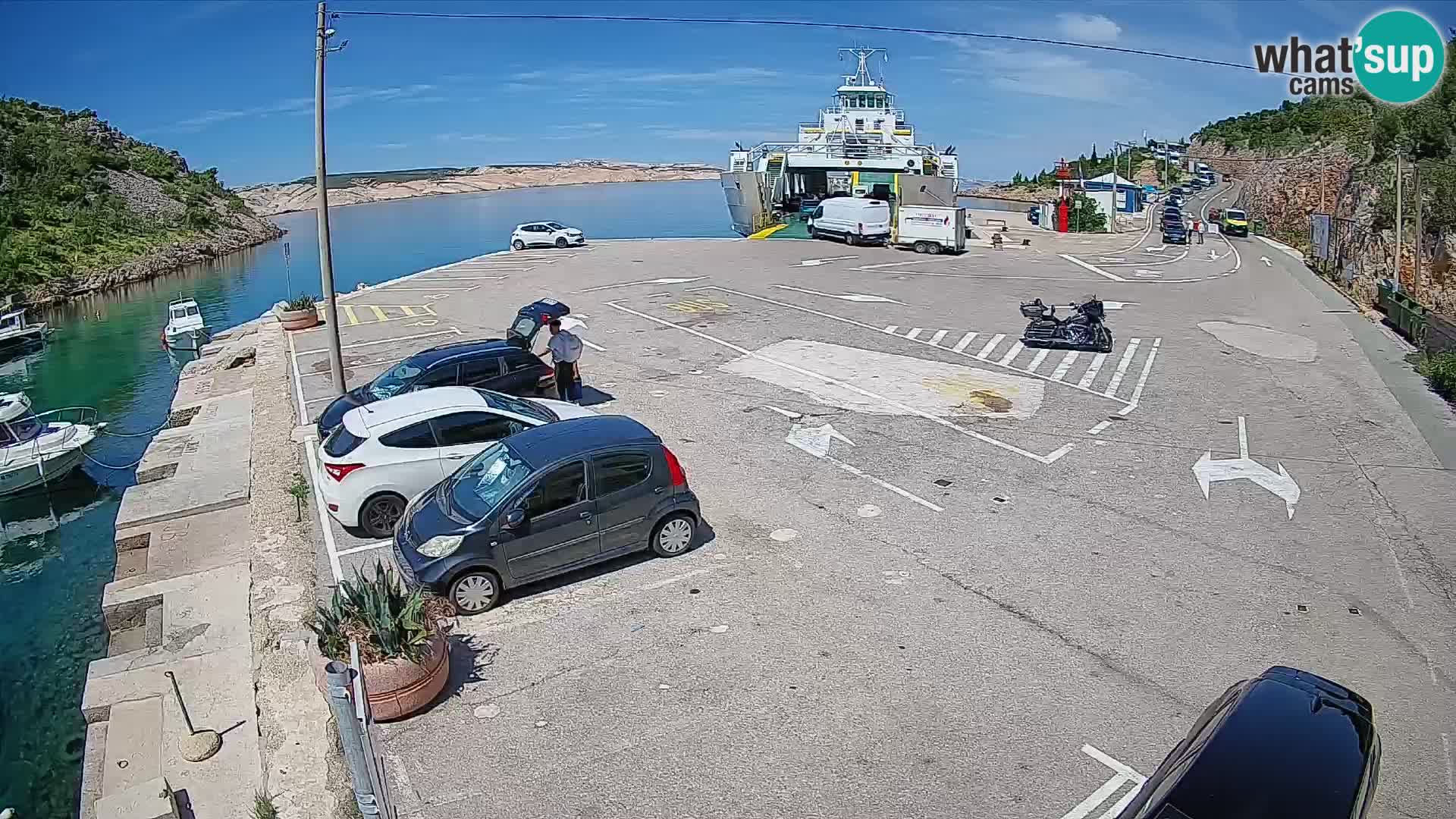 Webcam port de ferry de Prizna – vers l’île de Pag