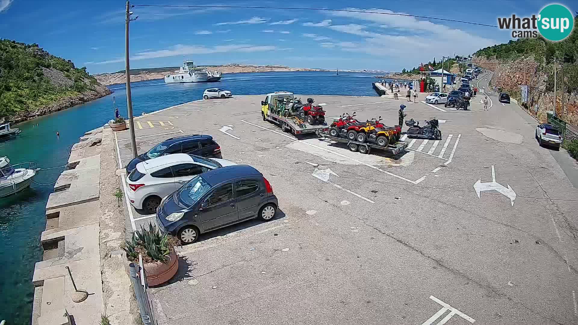 Webcam port de ferry de Prizna – vers l’île de Pag