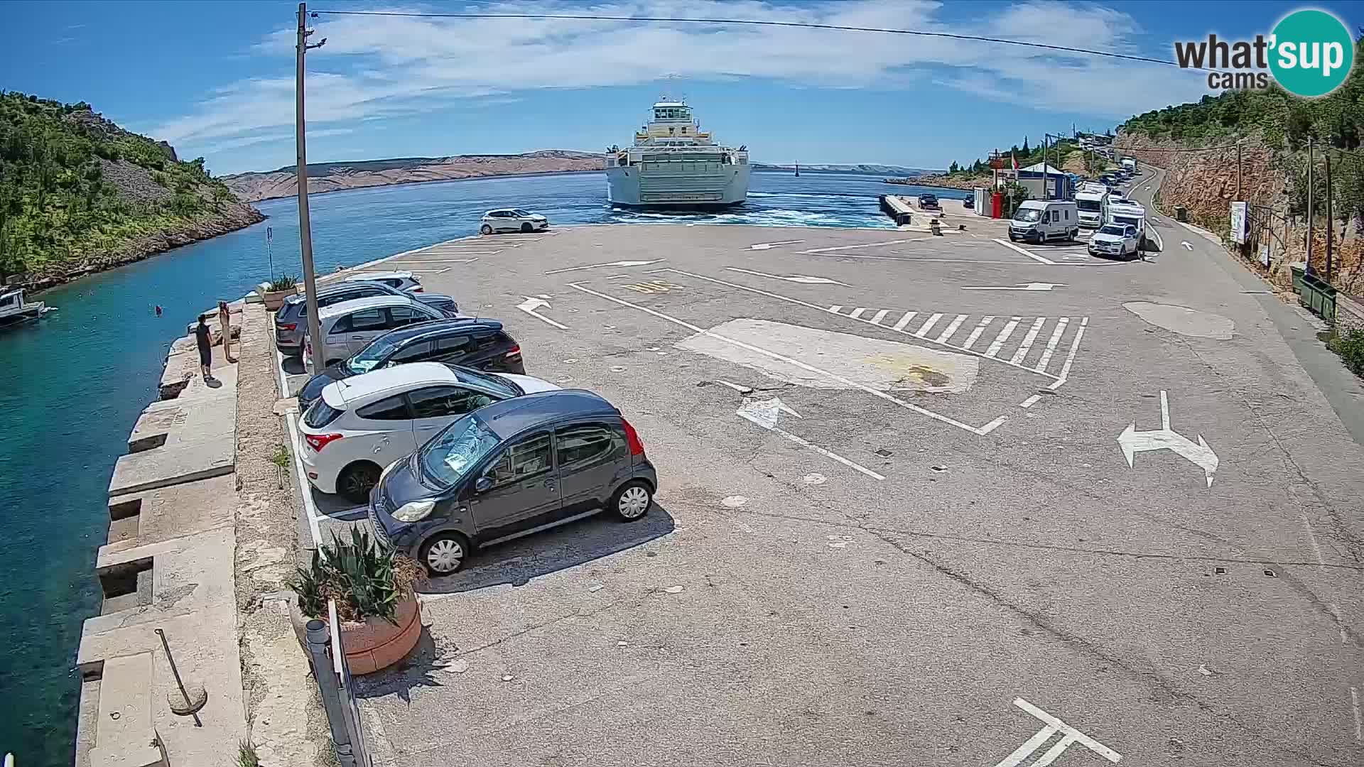 Webcam Prizna ferry port to Pag island