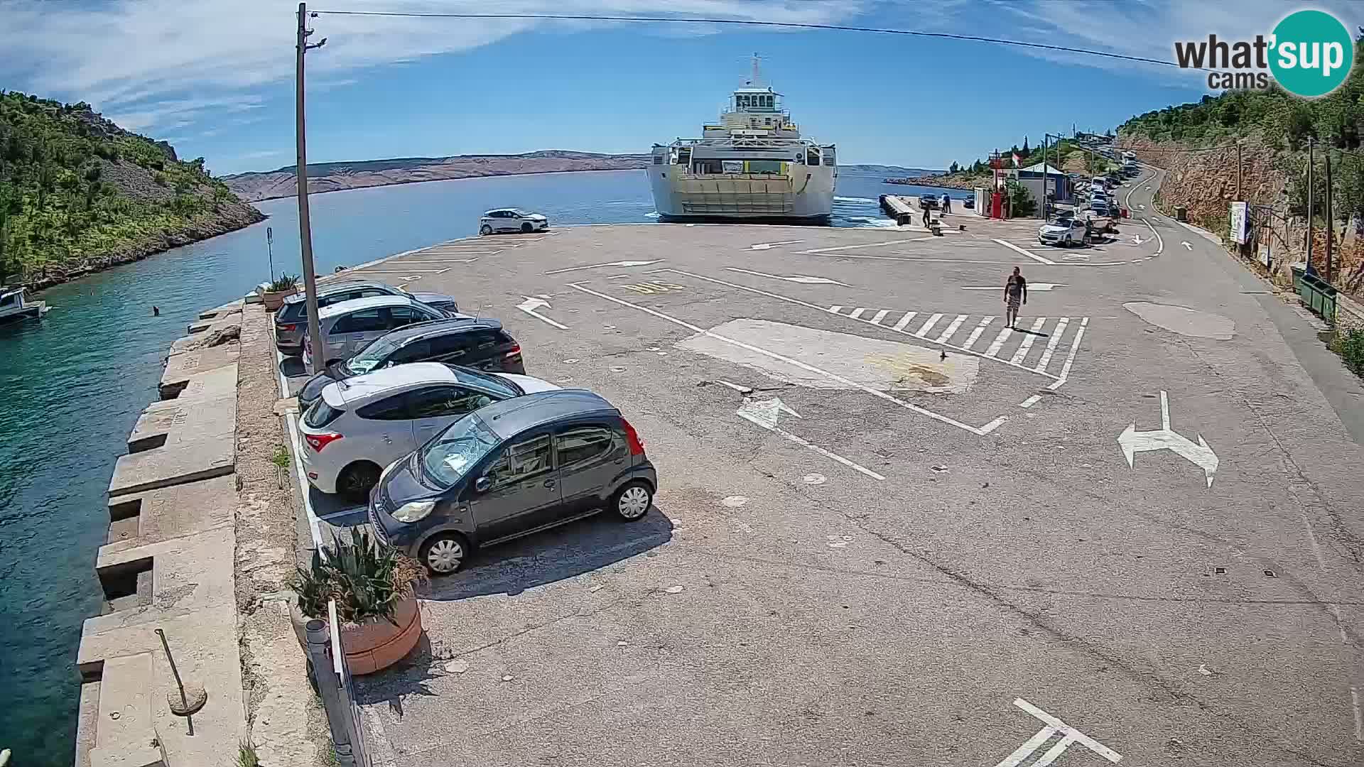 Webcam Fährhafen Prizna – zur Insel Pag