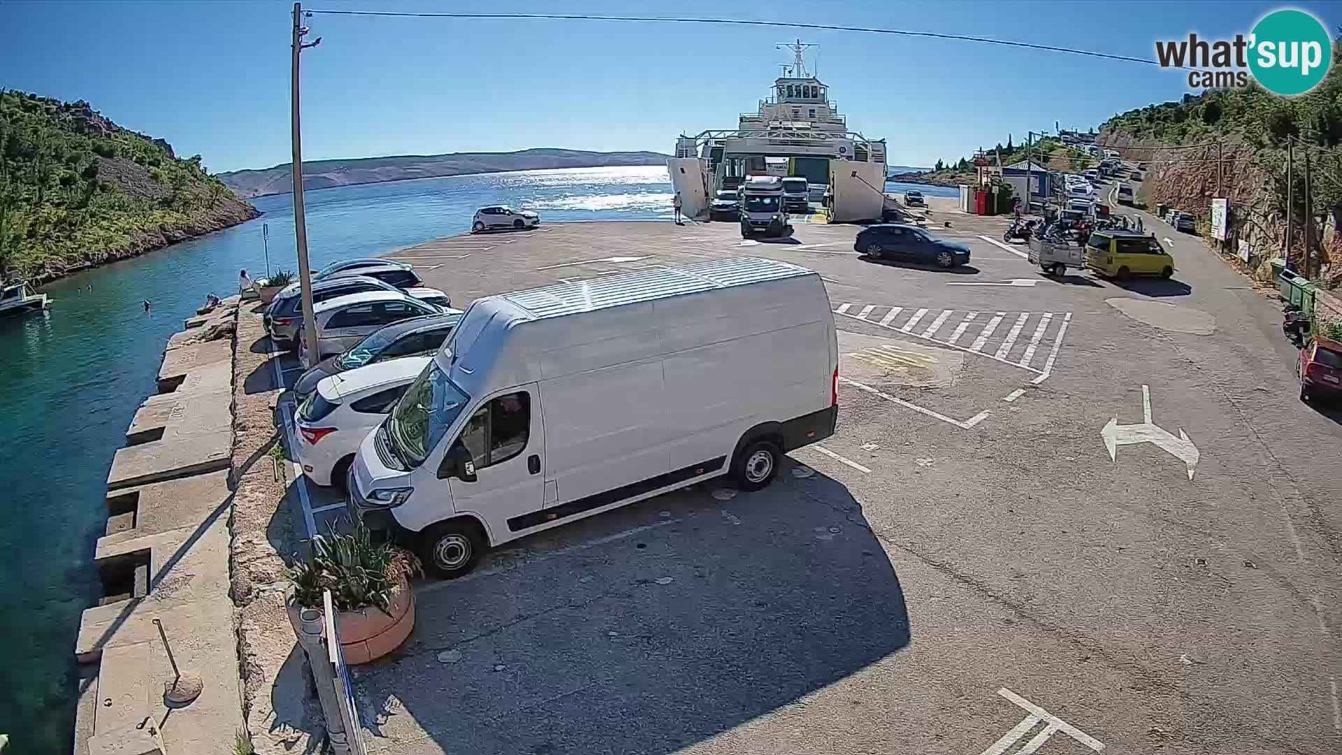 Webcam port de ferry de Prizna – vers l’île de Pag