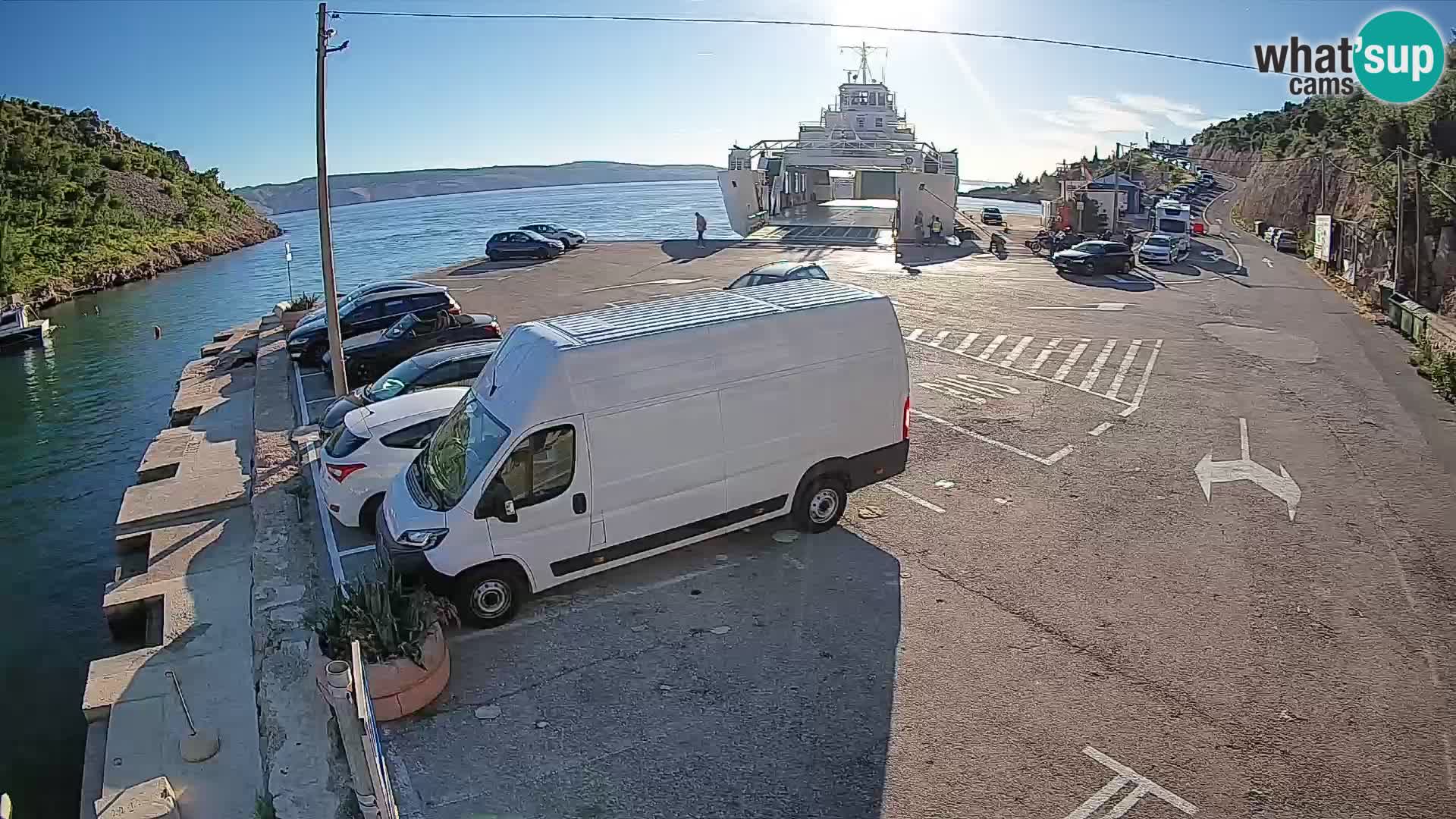 Webcam Fährhafen Prizna – zur Insel Pag