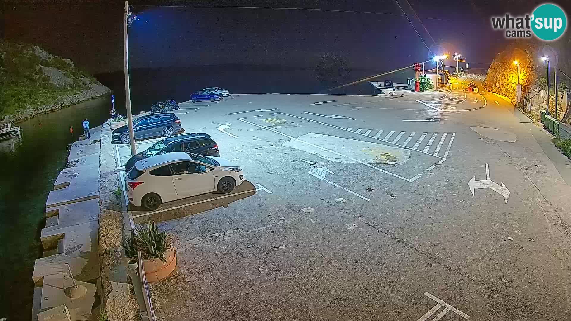 Webcam del puerto de ferris de Prizna – hacia la isla de Pag