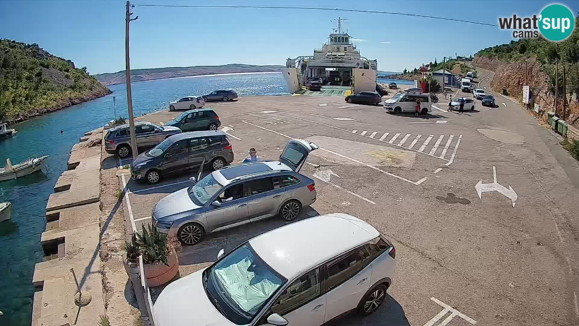 Webcam port de ferry de Prizna – vers l’île de Pag