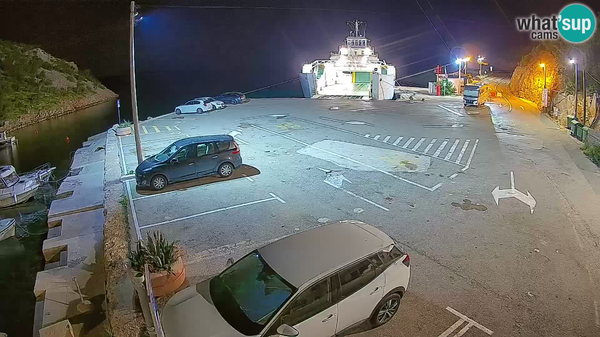 Webcam port de ferry de Prizna – vers l’île de Pag
