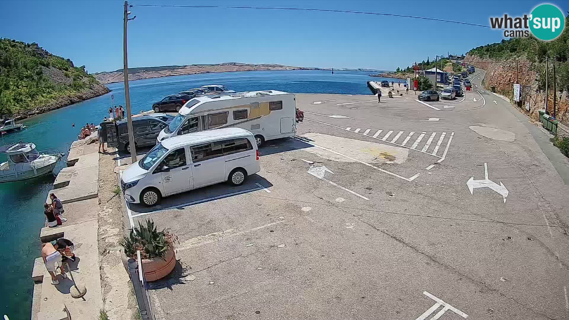 Webcam Fährhafen Prizna – zur Insel Pag