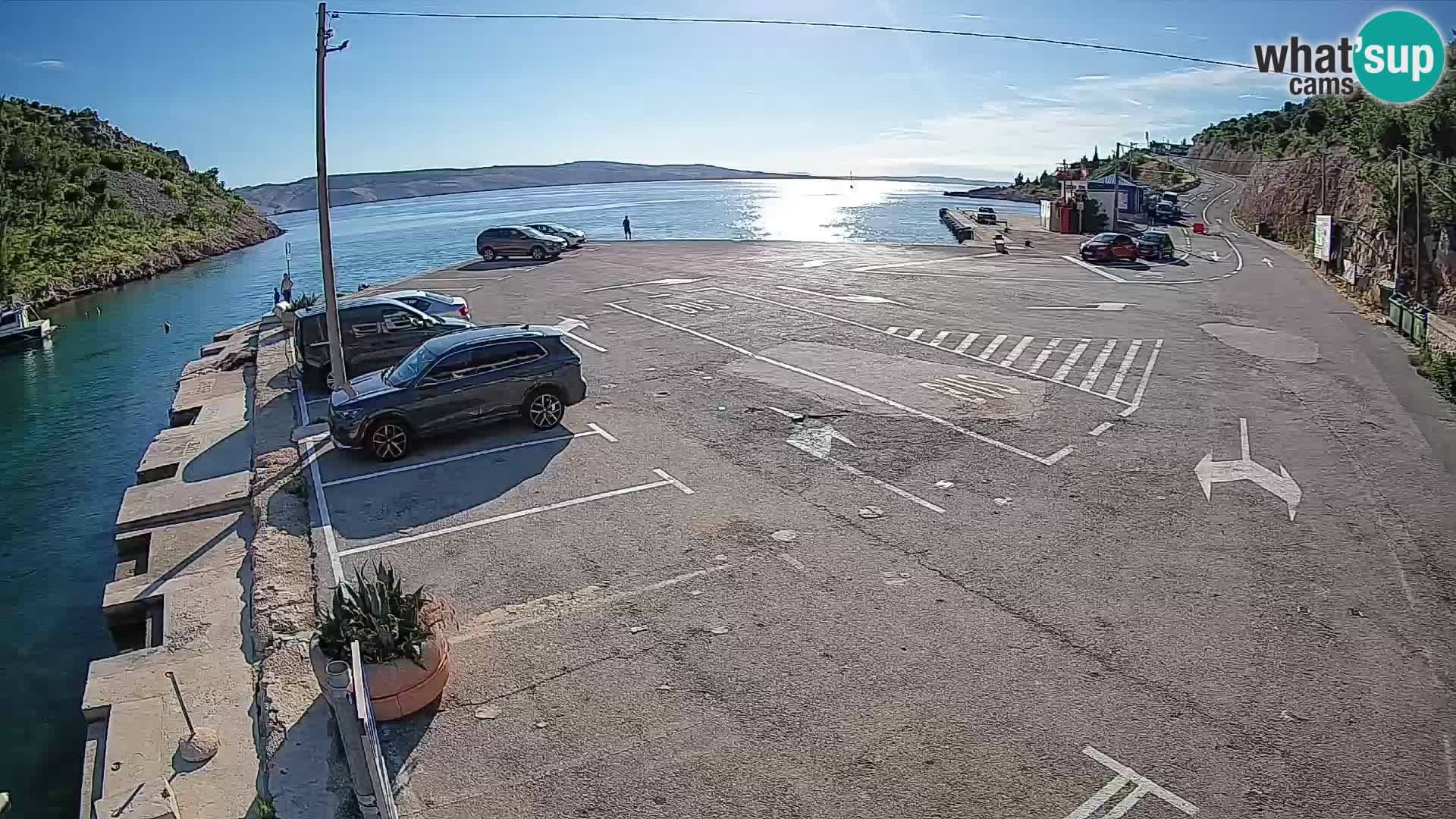 Webcam Prizna ferry port to Pag island