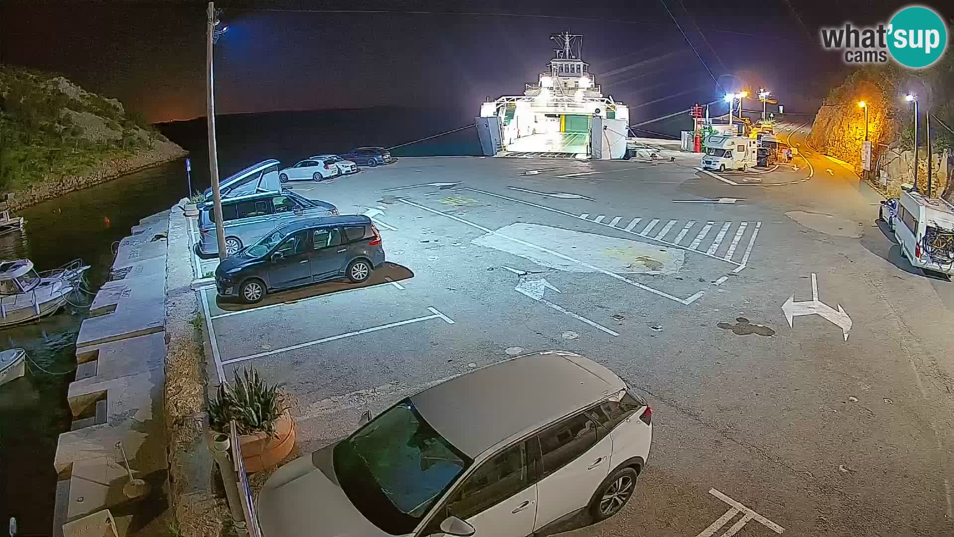 Webcam port de ferry de Prizna – vers l’île de Pag