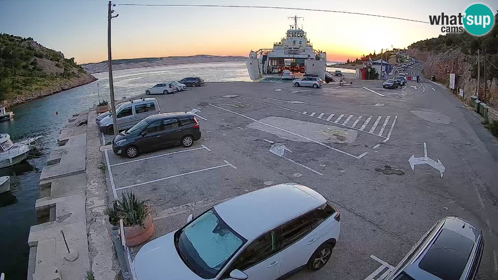 Webcam Fährhafen Prizna – zur Insel Pag