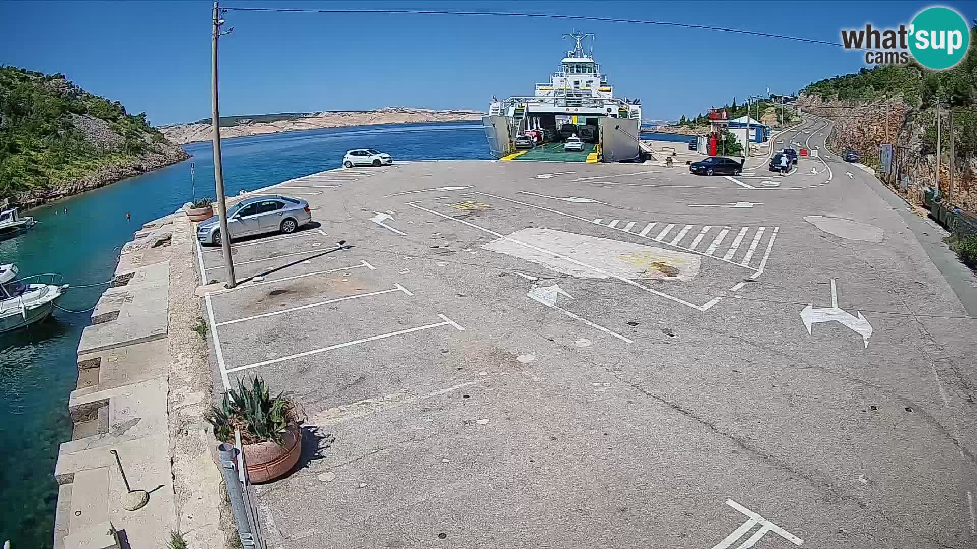 Webcam port de ferry de Prizna – vers l’île de Pag