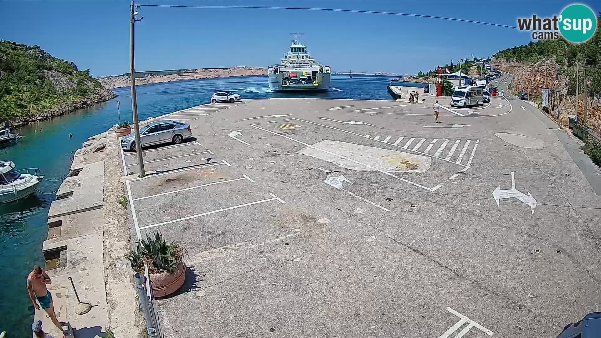 Webcam Fährhafen Prizna – zur Insel Pag