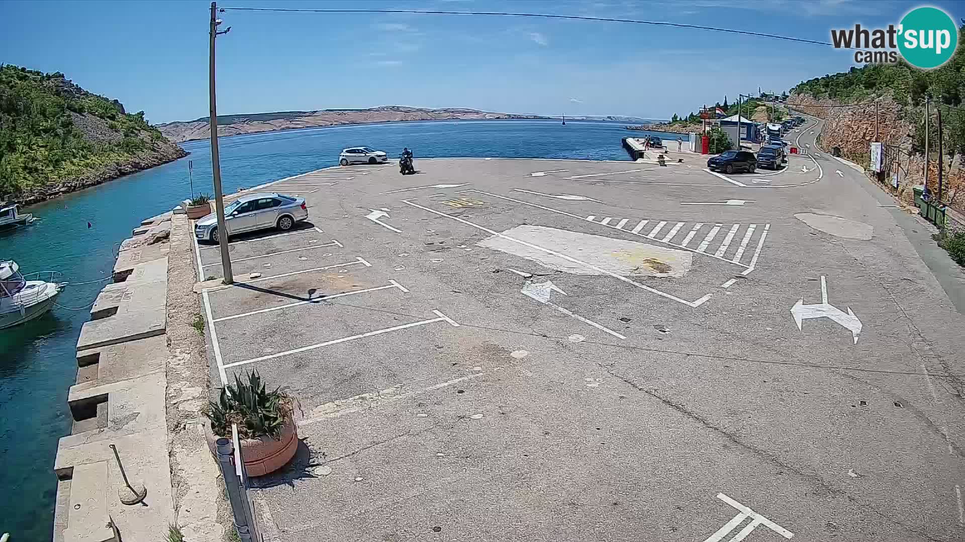 Webcam Prizna ferry port to Pag island