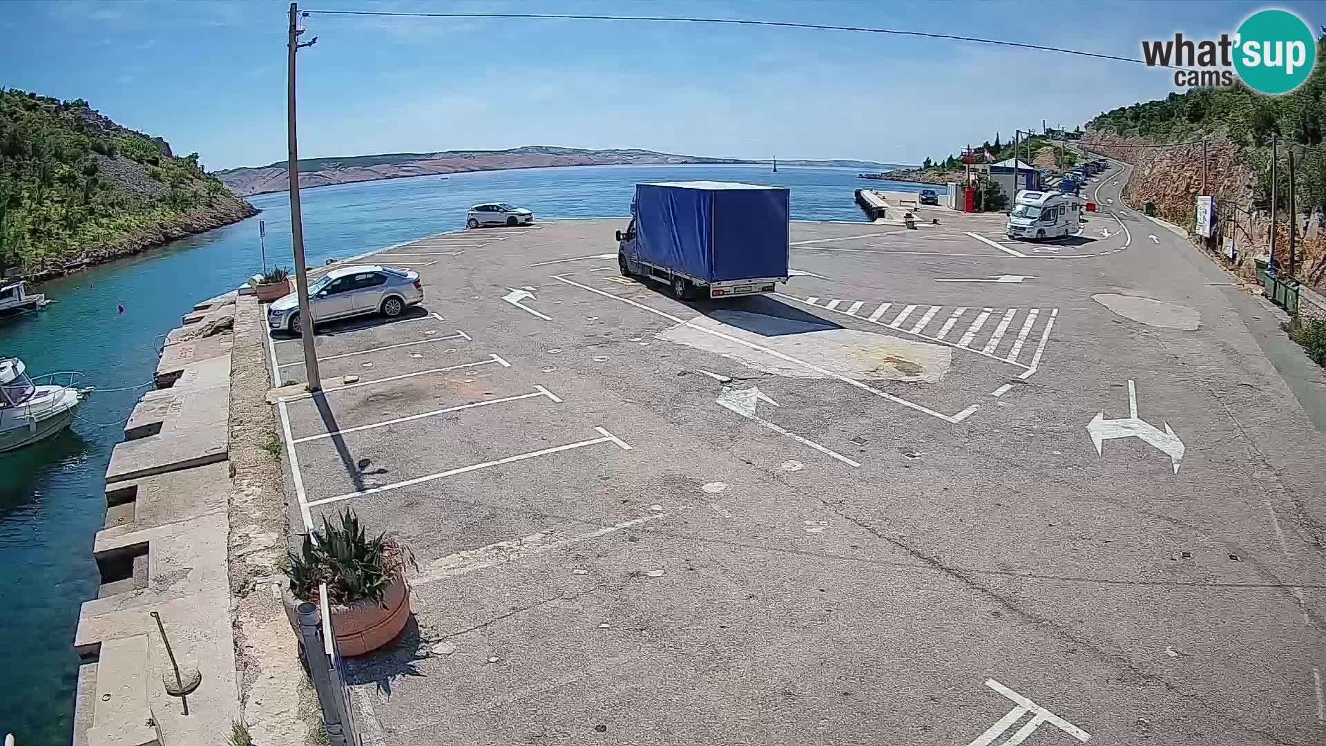 Webcam Prizna ferry port to Pag island