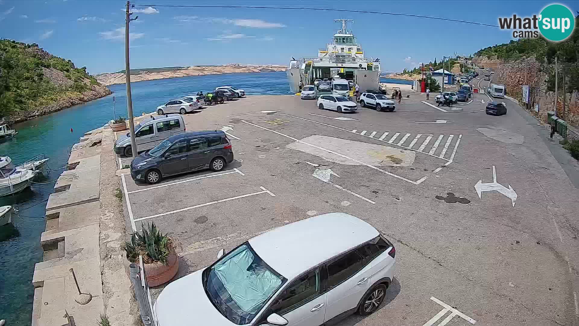 Webcam port de ferry de Prizna – vers l’île de Pag