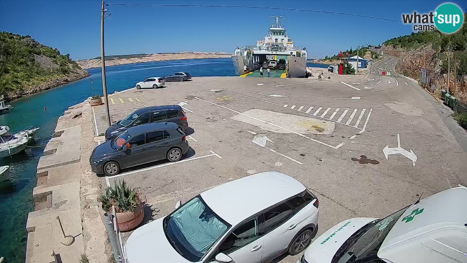 Webcam Fährhafen Prizna – zur Insel Pag