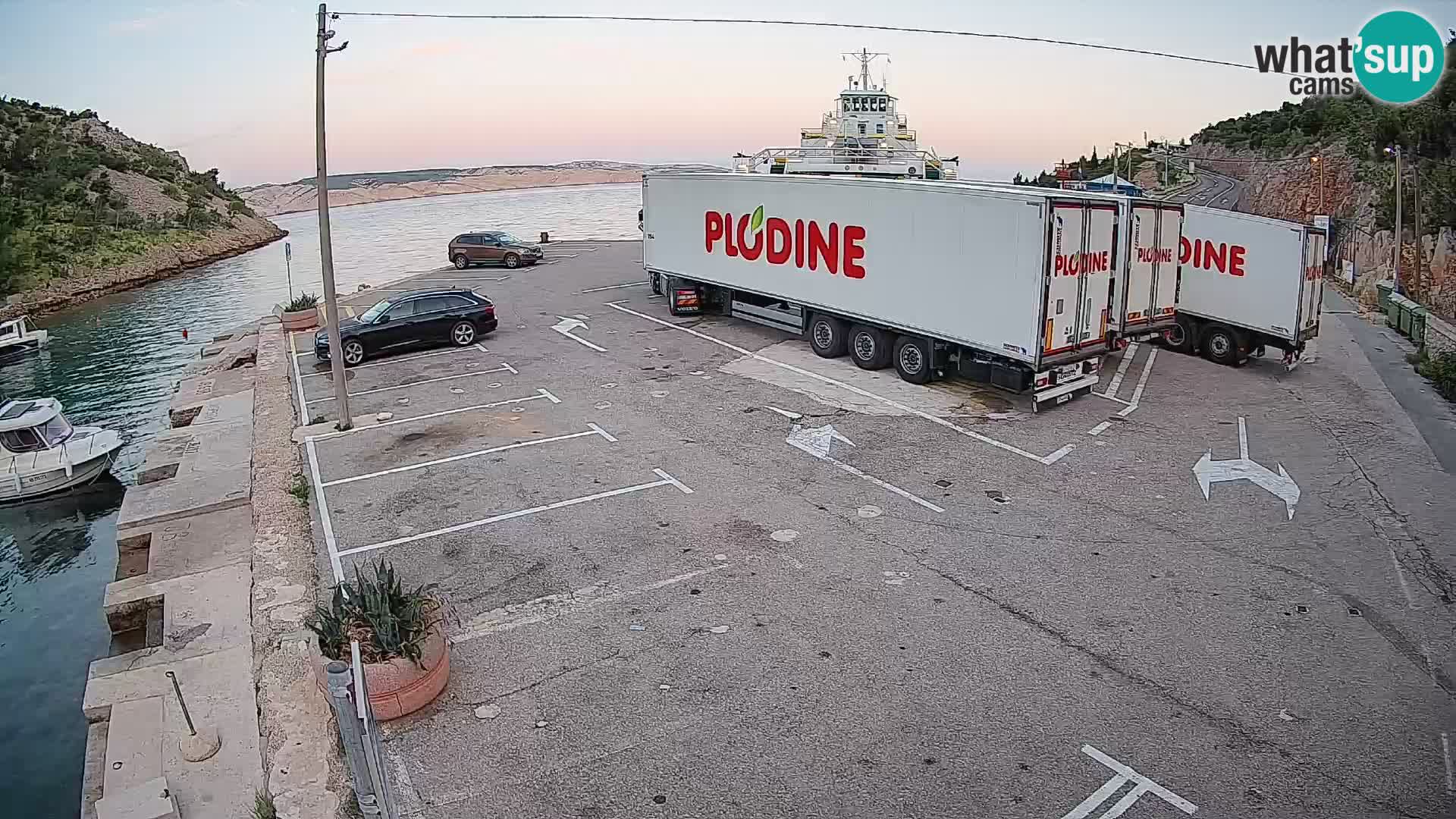 Webcam Fährhafen Prizna – zur Insel Pag