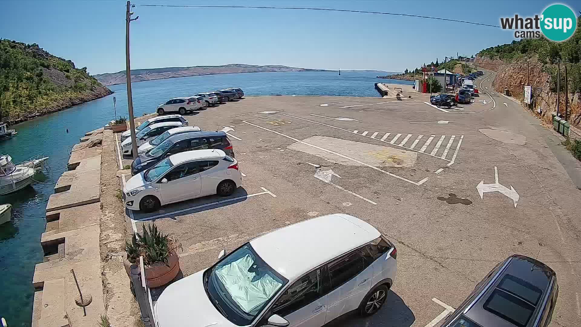Webcam Prizna ferry port to Pag island