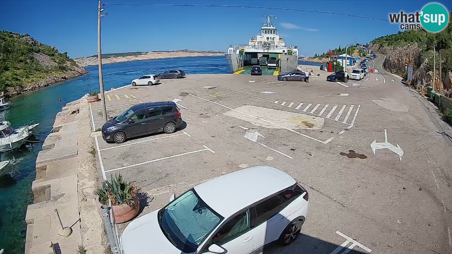 Webcam port de ferry de Prizna – vers l’île de Pag