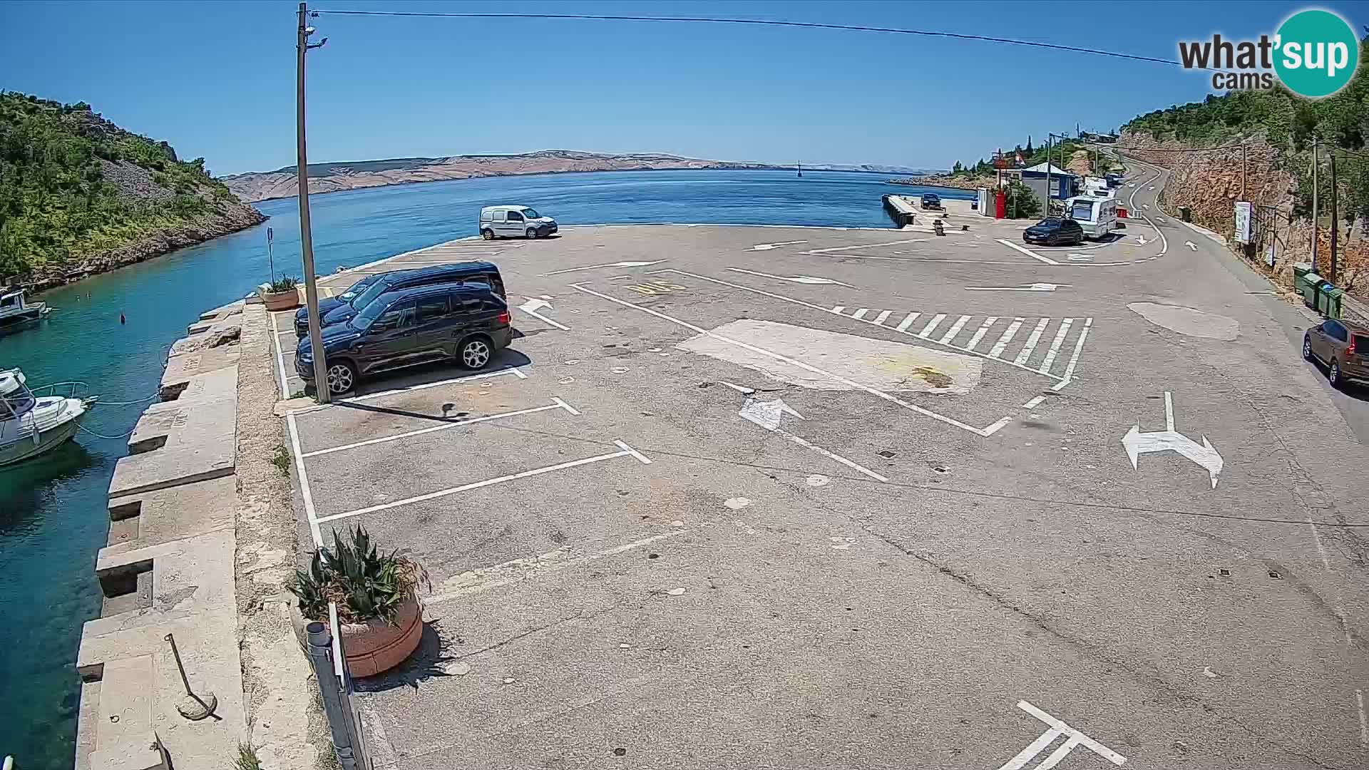 Webcam Prizna ferry port to Pag island