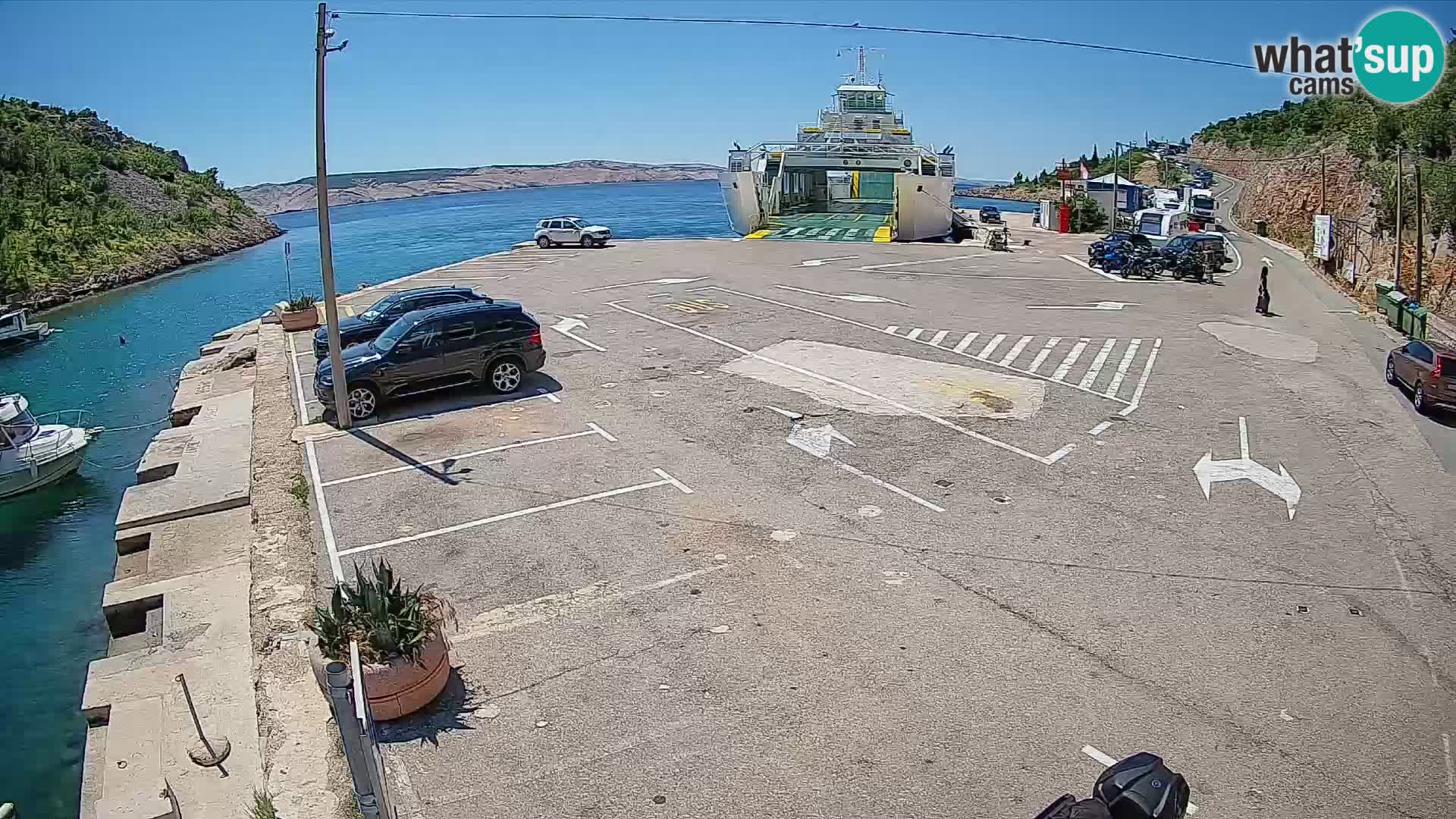 Webcam Prizna ferry port to Pag island