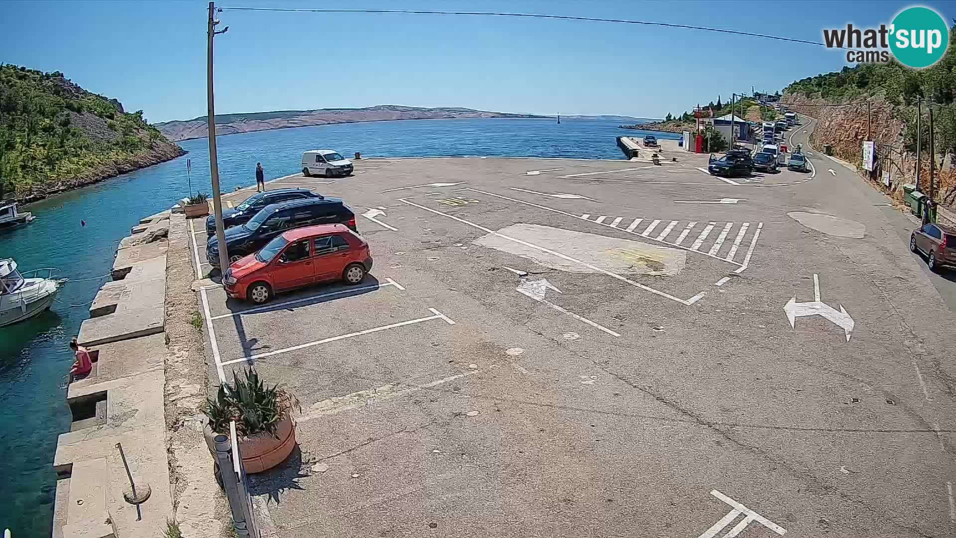 Webcam Prizna ferry port to Pag island