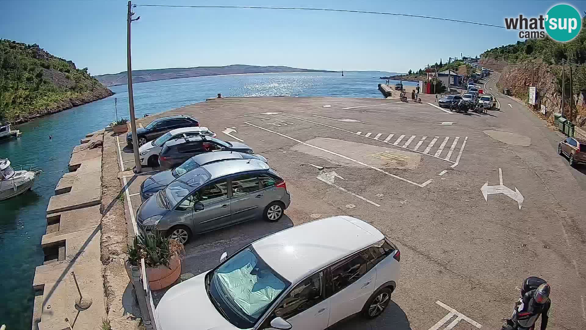 Webcam port de ferry de Prizna – vers l’île de Pag