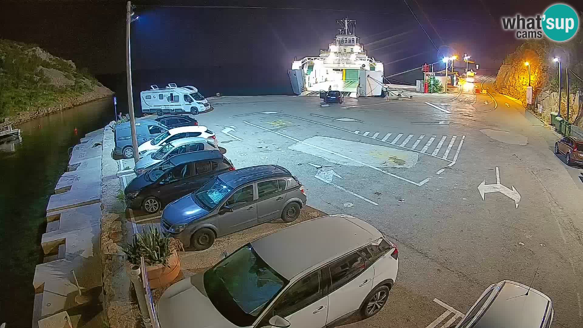 Webcam port de ferry de Prizna – vers l’île de Pag