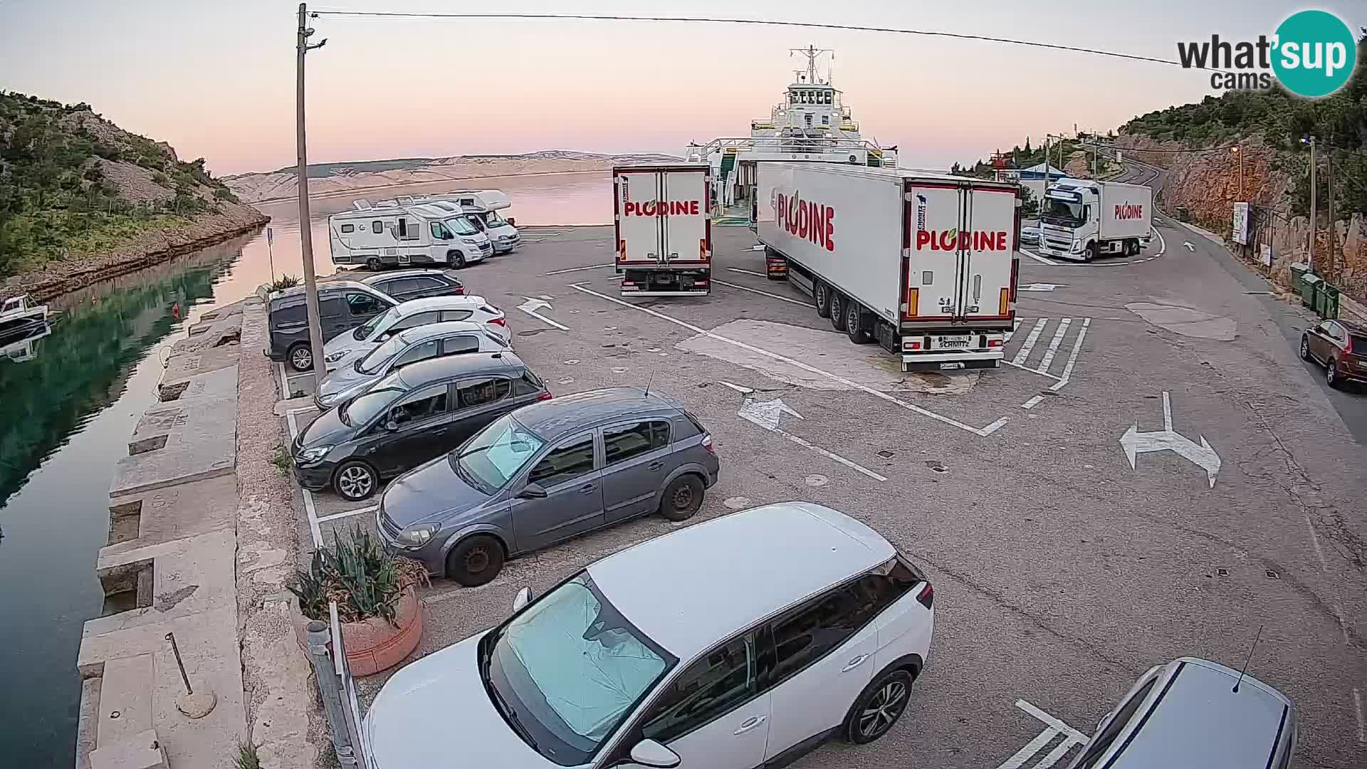 Webcam Prizna ferry port to Pag island