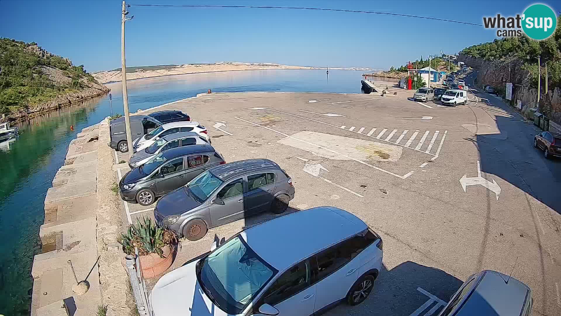 Webcam Prizna ferry port to Pag island
