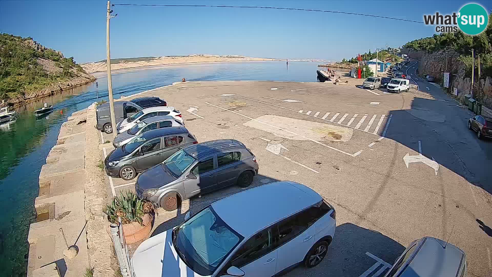 Webcam Prizna ferry port to Pag island