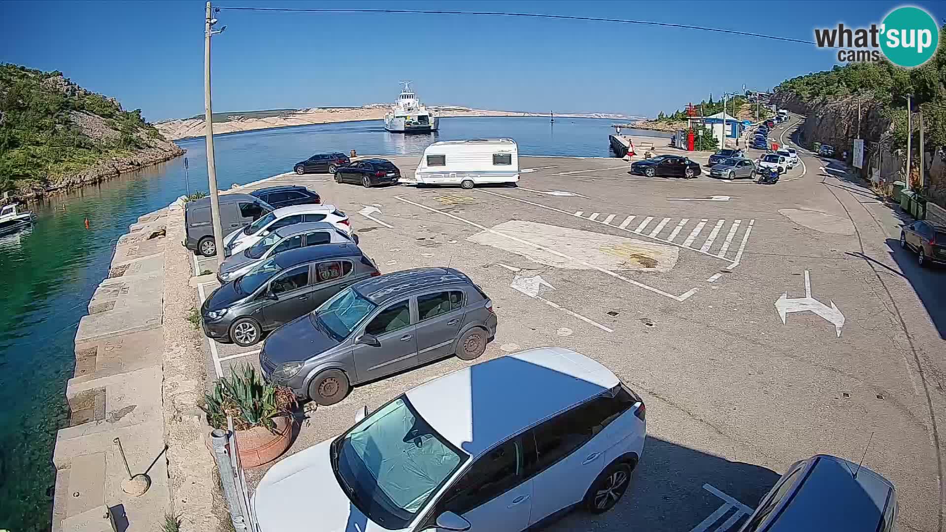 Webcam port de ferry de Prizna – vers l’île de Pag