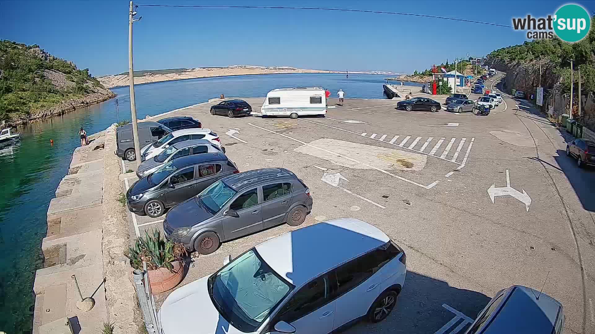 Webcam Prizna ferry port to Pag island