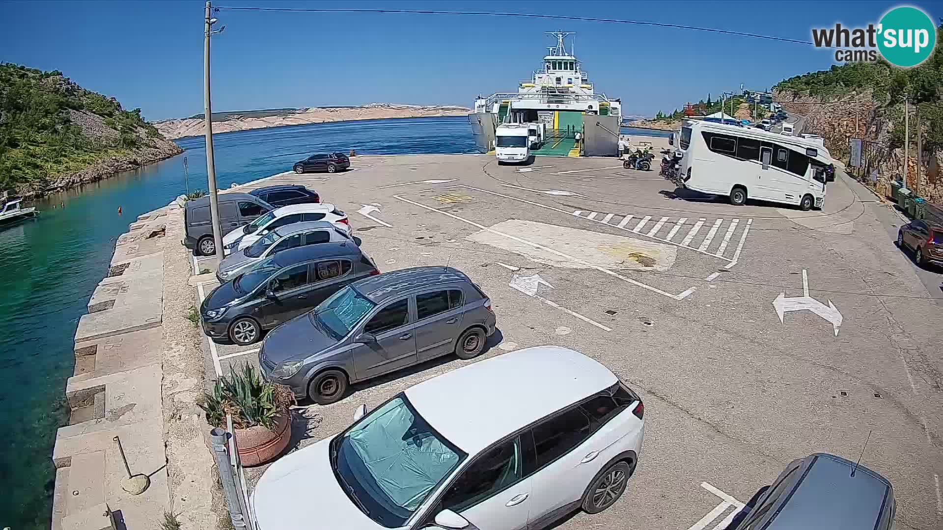 Webcam Prizna ferry port to Pag island