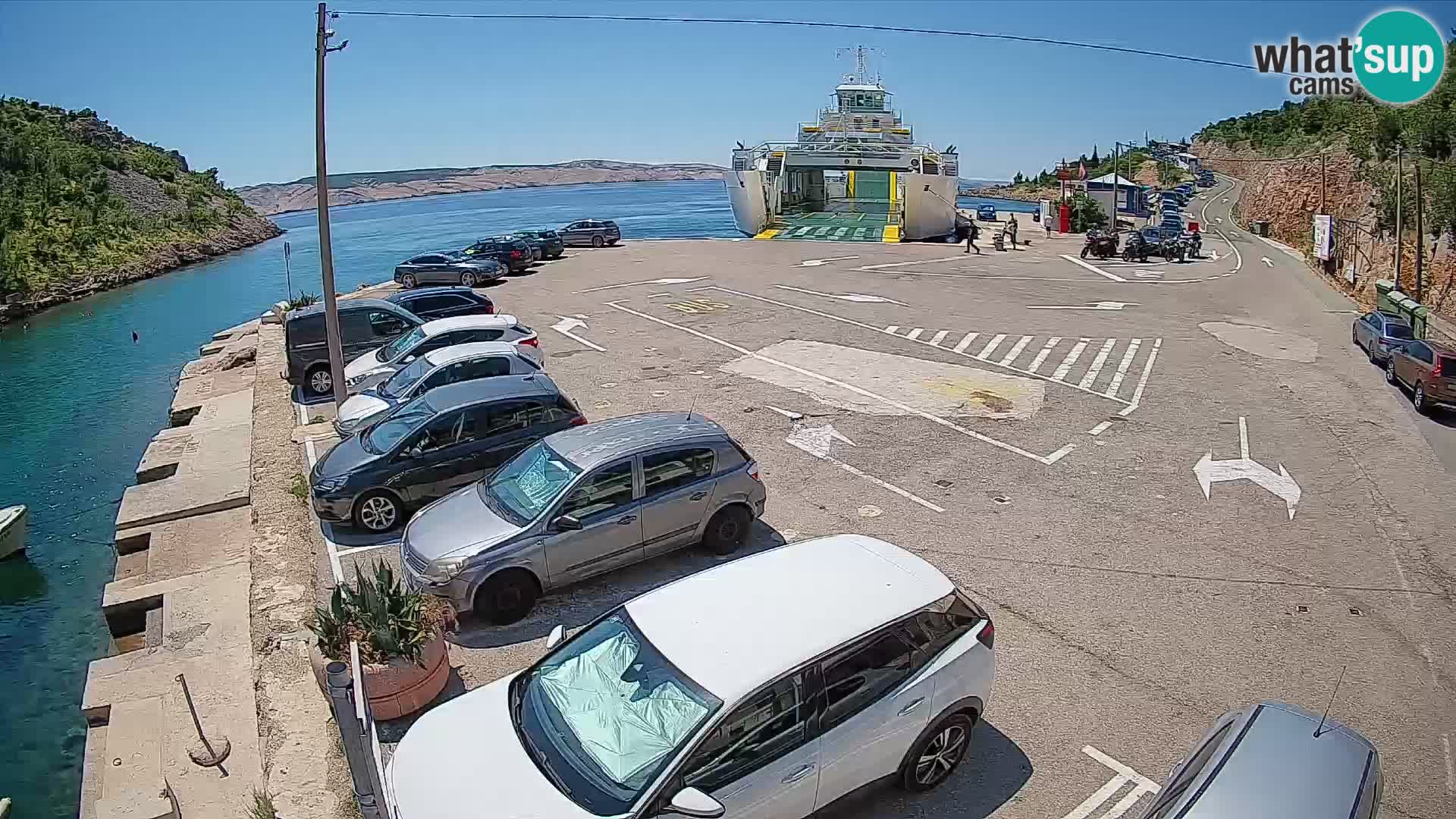 Webcam Prizna ferry port to Pag island