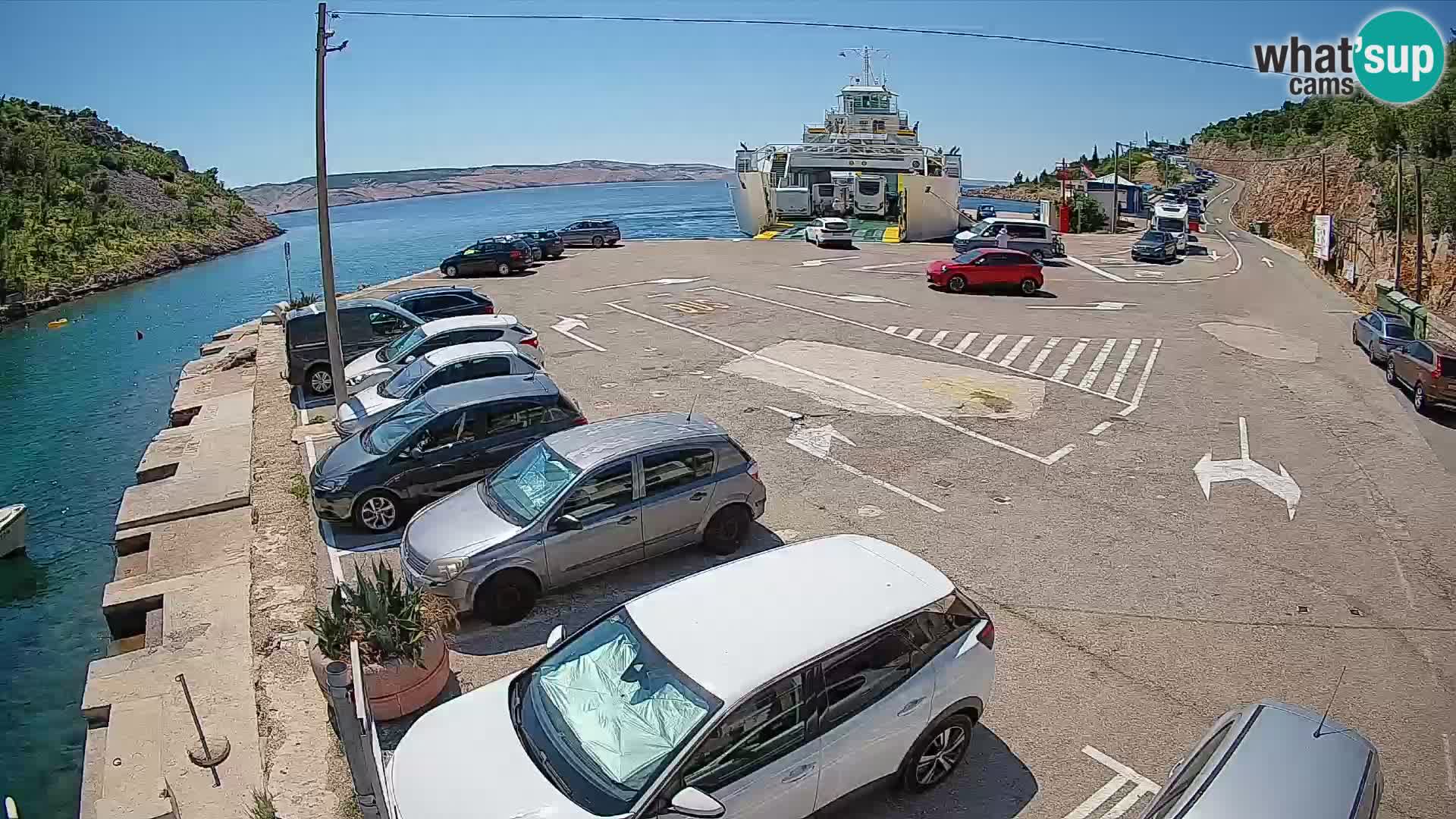 Webcam Prizna ferry port to Pag island