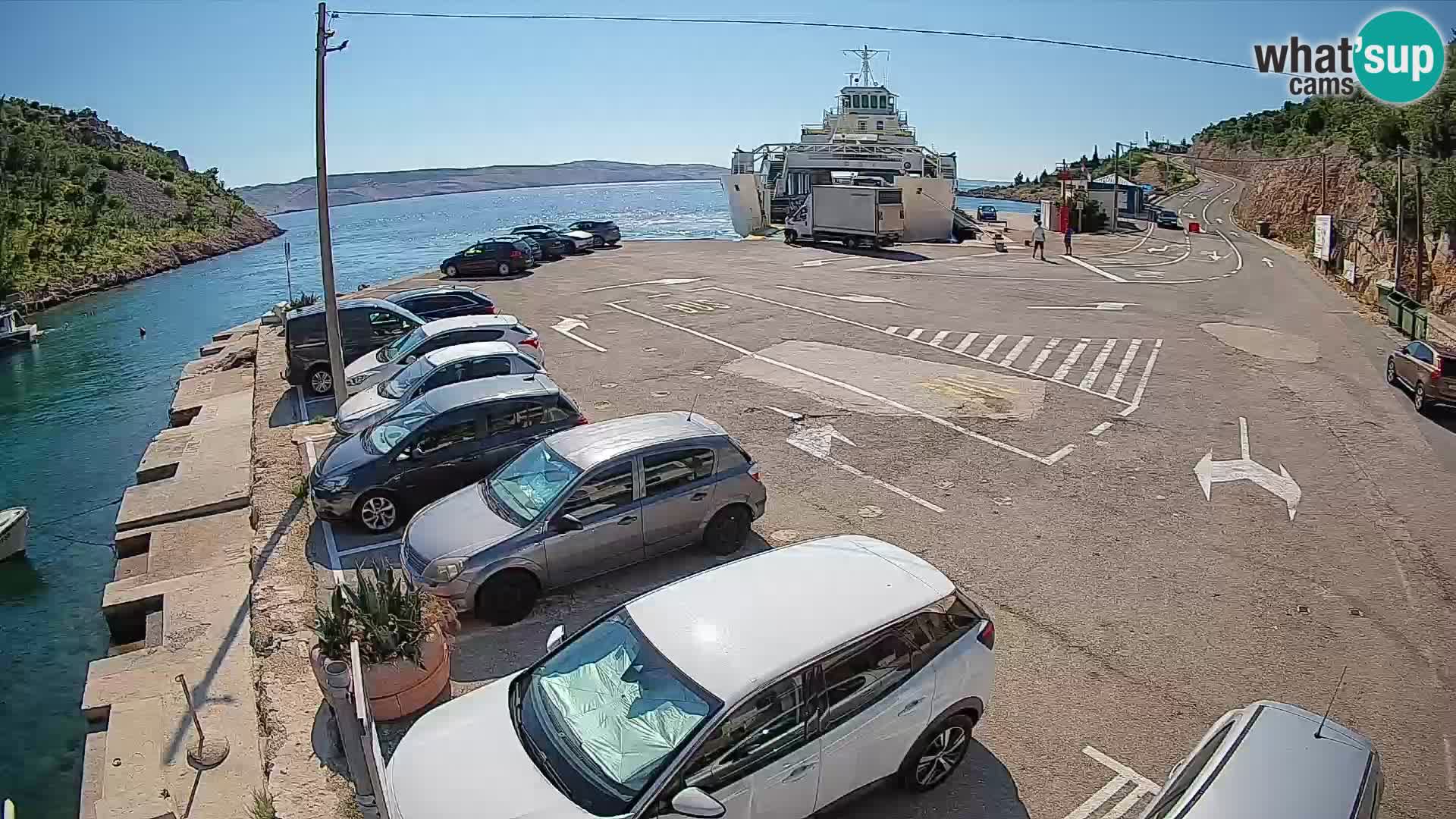 Webcam port de ferry de Prizna – vers l’île de Pag