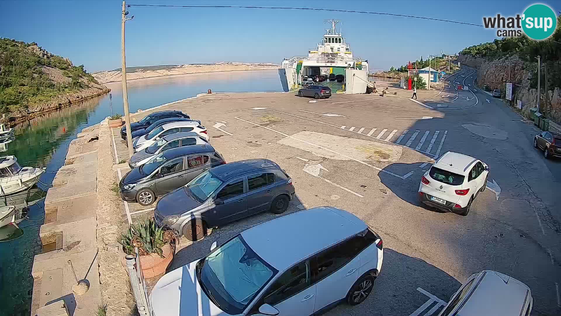 Webcam port de ferry de Prizna – vers l’île de Pag